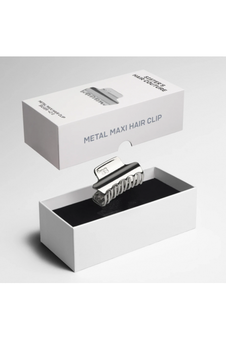 METAL HAIR CLIP SILVER MAXI