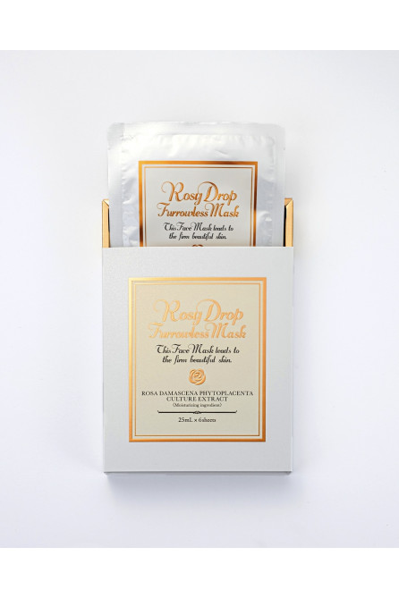 Rosy Drop Furrowless Mask, maska na twarz w płachcie, 6 sztuk